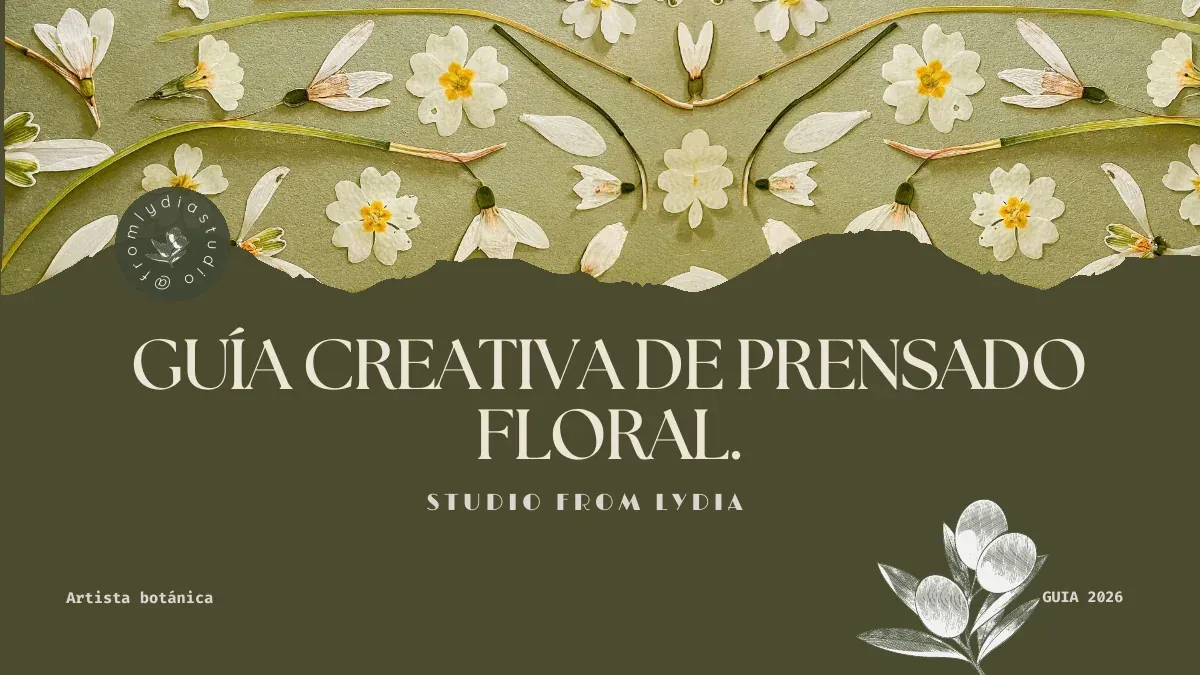 Couverture de la Guía creativa de prensado floral de From Lydia Studio
